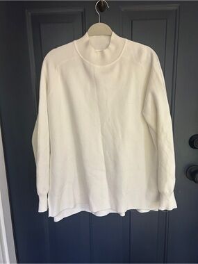 Fate Cream Ribbed Mock Neck Pullover
